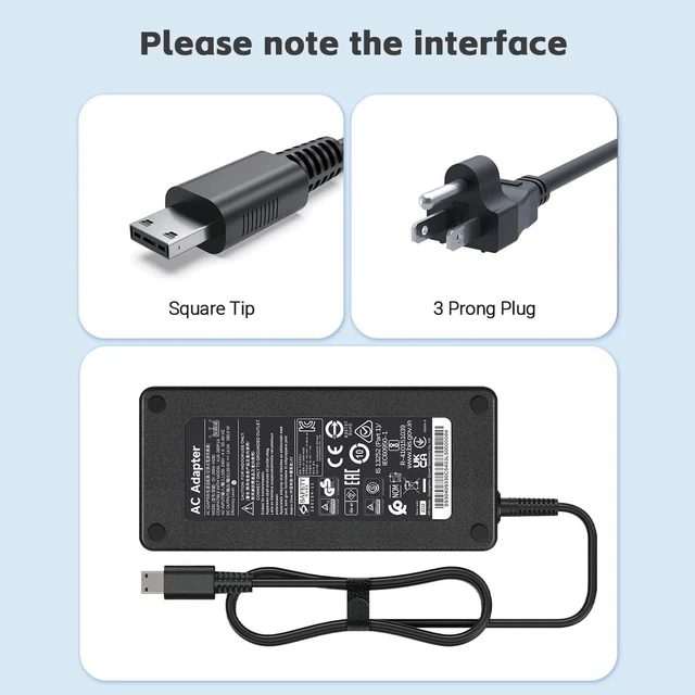 Alt view image 3 of 7 - LIFKAHY 280W USB Tip Charger Compatible with MSI Raider GE66 GE68 GE76 GE78HX GE69HX, Stealth GS77, Vector GP66 GP76 Leopard, Creator Z16 Z17, A18-280P1A ADP-280EB D Laptop Power Supply Cord