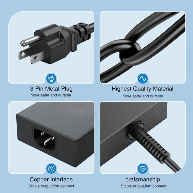 Alt view image 5 of 7 - LIFKAHY 280W USB Tip Charger Compatible with MSI Raider GE66 GE68 GE76 GE78HX GE69HX, Stealth GS77, Vector GP66 GP76 Leopard, Creator Z16 Z17, A18-280P1A ADP-280EB D Laptop Power Supply Cord
