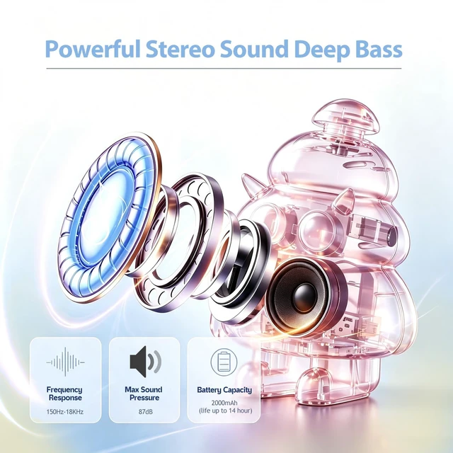 Alt view image 2 of 7 - Christmas Tree Plush Bluetooth Speaker With LED,15W Speaker with Deep Bass | Up to 10H Playtime/TWS Pairing, Gift for Valentine's Day, Teacher's Day, Christmas, Birthday