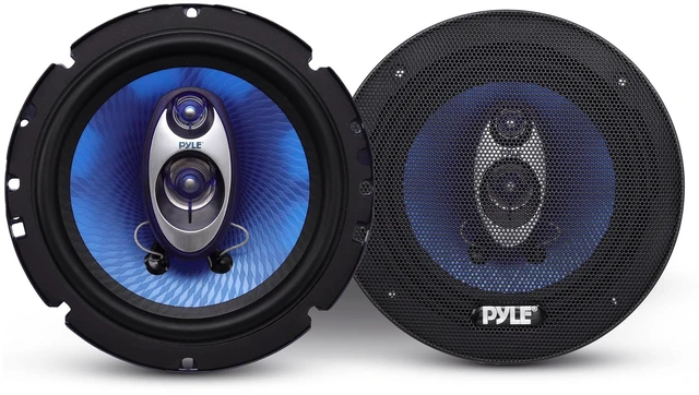 Main image of Pyle 6.5" Three-Way Sound Speaker System - 180 W RMS/360W Power Handling w/ 4 Ohm Impedance and 3/4'' Piezo Tweeter for Car Component Stereo, Round Shaped Pro Full Range Triaxial Loud Audio