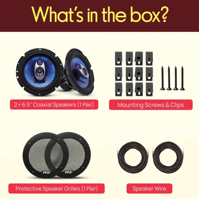 Alt view image 3 of 7 - Pyle 6.5" Three-Way Sound Speaker System - 180 W RMS/360W Power Handling w/ 4 Ohm Impedance and 3/4'' Piezo Tweeter for Car Component Stereo, Round Shaped Pro Full Range Triaxial Loud Audio