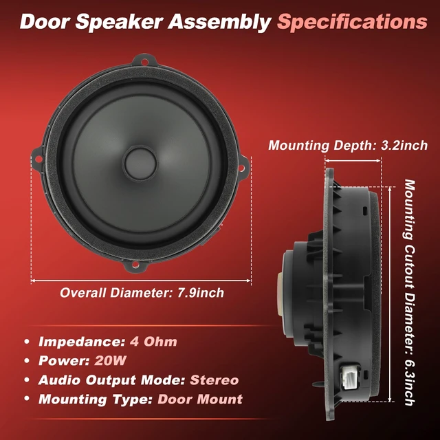 Alt view image 6 of 7 - Motoforti 96330-D4000 Front Door Speaker Assembly for Kia Optima 2016-2020 7.9inch Midbass Car Audio Loudspeaker Left or Right Side Front Door Radio Coaxial Speakers 96330D4000