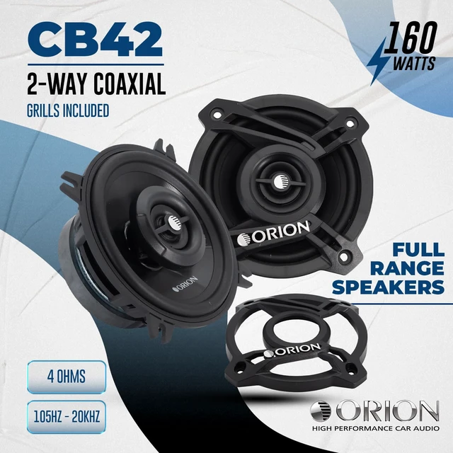Alt view image 2 of 6 - ORION Cobalt CB42 4" 2-Way Coaxial Car Speakers, 160W Pair | Full Range Audio, Polypropylene Cone, Butyl Rubber Surround, Easy Installation