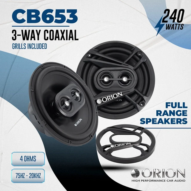 Alt view image 2 of 6 - ORION Cobalt CB653 6.5" 3-Way Coaxial Car Speakers, 240W Pair | 3-Way Full Range Audio, Polypropylene Cone, Butyl Rubber Surround, Enhanced Bass