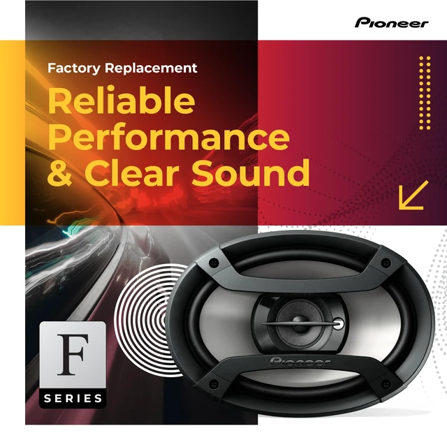 Alt view image 2 of 7 - PIONEER F-Series TS-F6935R 6" x 9" 3-Way Coaxial Car Speakers 230W Max | Great Factory Speaker Replacement, Balanced Sound + Smooth Treble, High-Efficiency Speaker Designed for OEM Power