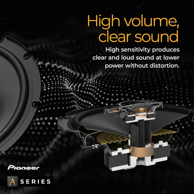 Alt view image 5 of 6 - PIONEER A-Series Standard TS-A1671F 6.5" 3-Way Coaxial Speakers 320W Max | Ideal Factory Upgrade, Balanced Sound + Smooth Treble, Enhanced Bass, Installation Adaptors Included