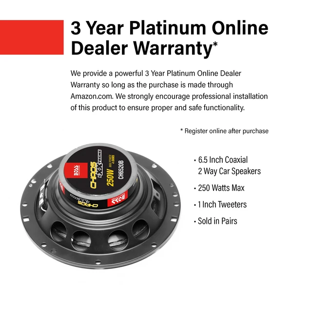 Alt view image 5 of 6 - BOSS Audio Systems CH6520B 6.5 Inch Car Speakers (Pair), 250 Watts, 2 Way