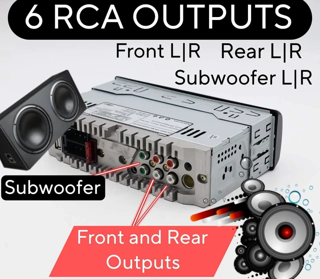 Alt view image 3 of 7 - HZEX Car Stereo with Bluetooth and Subwoofer Outputs, Single Din Car Radio, Digital Media Audio Receiver Head-Unit, Fast Charging USB Ports and AM-FM Tuner, 1-Din Multimedia Player Estereo