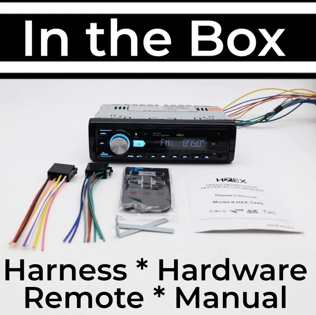Alt view image 6 of 7 - HZEX Car Stereo with Bluetooth and Subwoofer Outputs, Single Din Car Radio, Digital Media Audio Receiver Head-Unit, Fast Charging USB Ports and AM-FM Tuner, 1-Din Multimedia Player Estereo