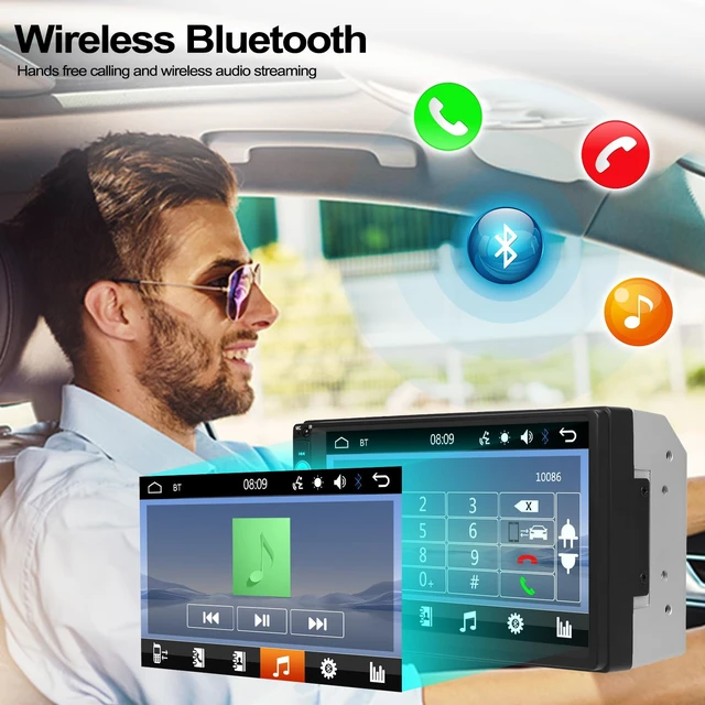 Alt view image 2 of 7 - CAMECHO 7 inch Car Stereo Double Din Radio with Backup Camera Touch Screen Radio Car Audio Receivers Support Mirror Link, Bluetooth, FM/EQ/USB/TF/AUX-in MP5 Multimedia Player 2 Din Head Unit