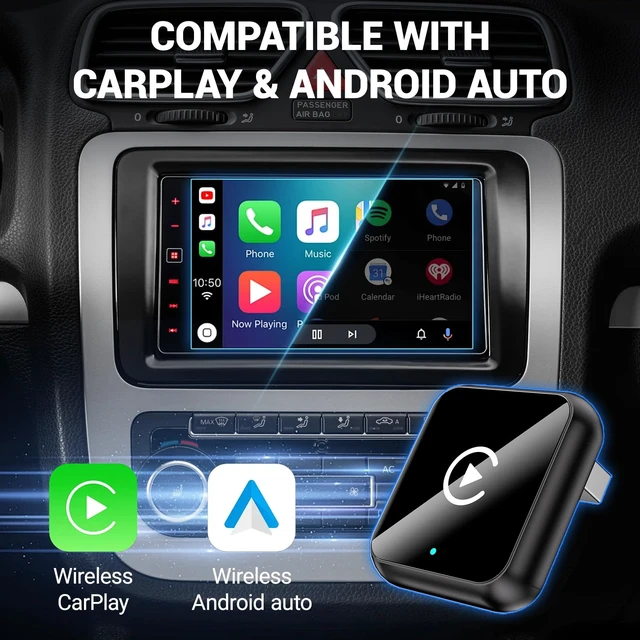Alt view image 2 of 7 - Yurnlv 2-in-1 Wireless CarPlay Android Auto Adapter, Plug & Play CarPlay Adapter,Fast Auto Reconnect,Convert Wired to Wireless for Factory Cars,Wide Compatibility for Most Cars