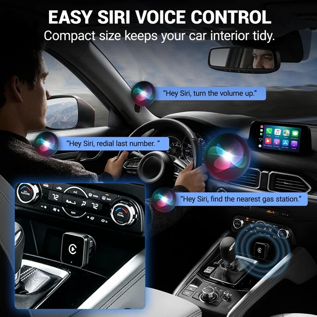 Alt view image 7 of 7 - Yurnlv 2-in-1 Wireless CarPlay Android Auto Adapter, Plug & Play CarPlay Adapter,Fast Auto Reconnect,Convert Wired to Wireless for Factory Cars,Wide Compatibility for Most Cars