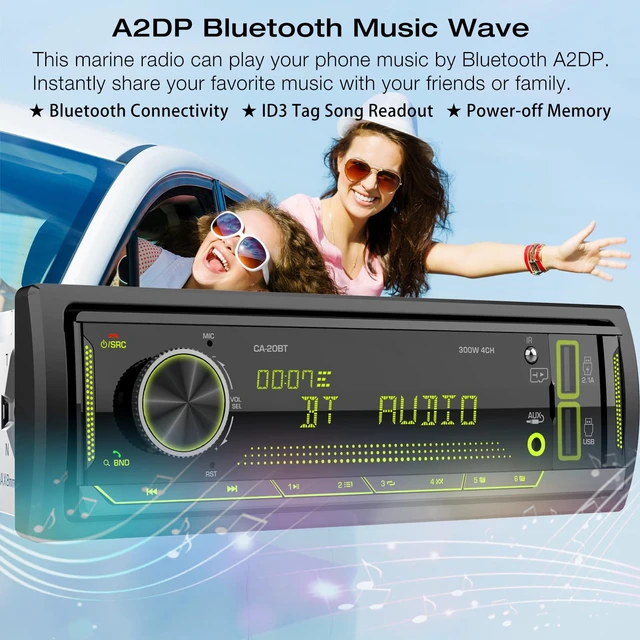 Alt view image 3 of 7 - Single Din Stereo Car Radio: Bluetooth Car Audio Receiver with FM AM | Digital LCD Display USB SD AUX MP3 Player 2.1A Quick Charge APP Remote
