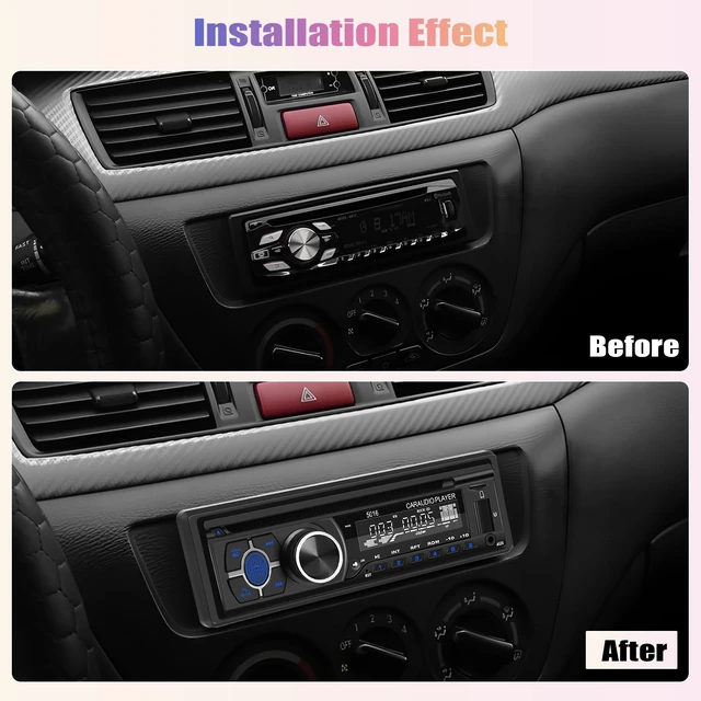 Alt view image 2 of 7 - Camecho Single Din Car Stereo, Bluetooth 5.1 Car Audio Receiver with CD DVD Player, AM/FM Radio, Car Locator, USB/TF/AUX Input, 60W x 4 Output