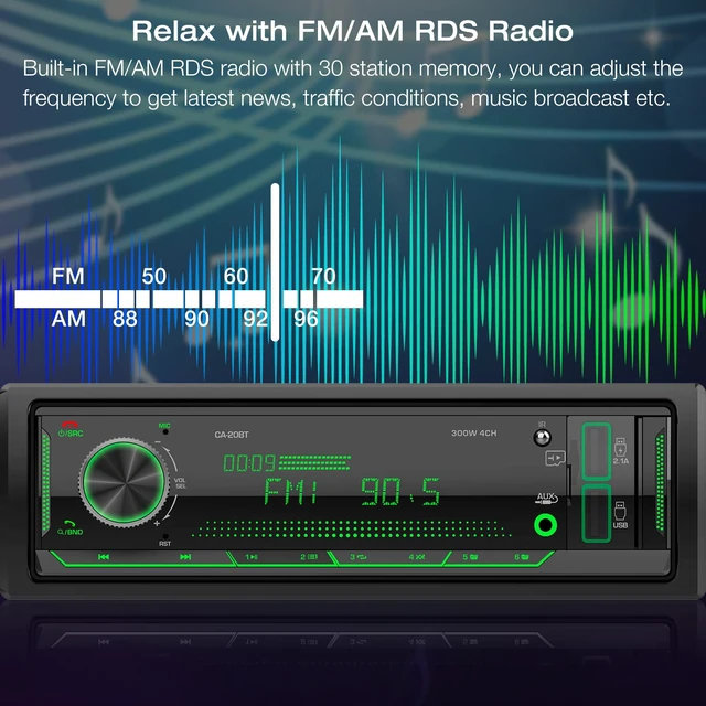Alt view image 6 of 7 - Single Din Stereo Car Radio: Bluetooth Car Audio Receiver with FM AM | Digital LCD Display USB SD AUX MP3 Player 2.1A Quick Charge APP Remote