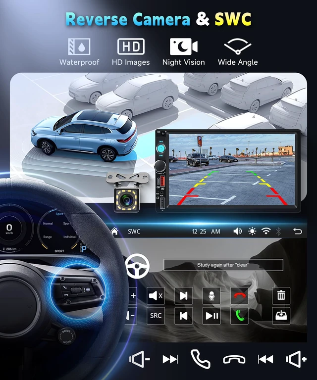 Alt view image 4 of 6 - KYNNT Car Stereo Double Din Radio, 7 inch Touch Screen Radio | 2 Din Bluetooth Stereo, Mirror Link, FM EQ SWC USB Backup Camera Type-C Fast Charging, Car Audio Receivers