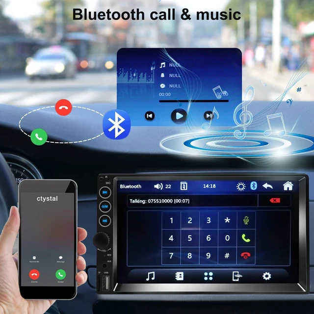 Alt view image 7 of 7 - 7 inch Double Din Car Stereo,Carplay Screen for Car with Wireless Apple Carplay & Android Auto,Backup Camera,Car Audio Receivers with Voice Control, MirrorLink, Bluetooth, SWC, FM Car Stereo