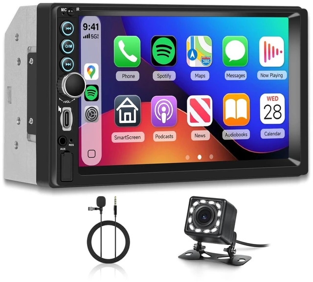 Main image of Double Din Car Stereo 7" HD Touchscreen, Wireless Carplay Android Auto | Bluetooth,SWC,FM Car Radio Receiver,Backup Camera Car Audio Receivers Mirror Link,AUX/EQ Head Unit