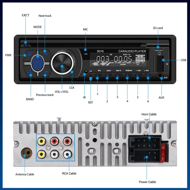 Alt view image 6 of 7 - UNITOPSCI Single Din Radio CD DVD Player Car Stereo with Bluetooth 5.0 Hands-Free, LCD Screen AM/FM Car Radio, Car Audio Receiver Support APP Find Car, Remote Control, Voice Assistant, USB/AUX in/TF
