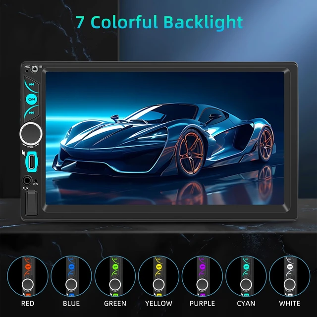 Alt view image 7 of 7 - Double Din Car Stereo with 7" HD Touchscreen, Wireless Carplay & Android Auto, Double Din Radio Support Backup Camera, Bluetooth, Car Audio Receivers, Mirror Link, Type-C, FM/AM/RDS