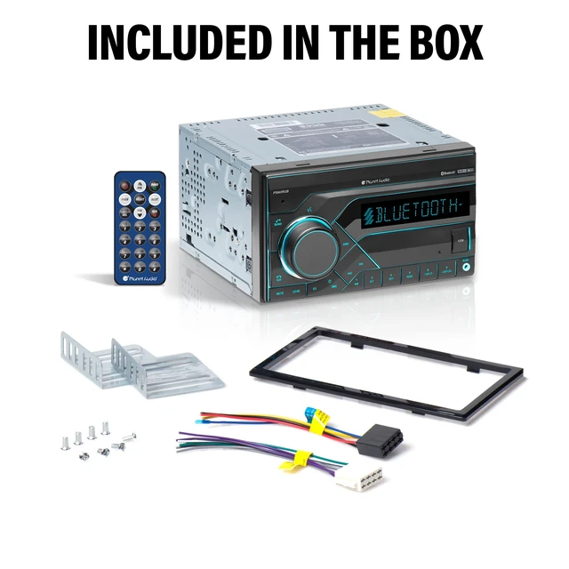 Alt view image 6 of 6 - Planet Audio PM40RGB Car Stereo - Double Din, Bluetooth Audio and Hands-Free Calling, MP3 Player, No CD DVD, USB, AUX in, AM/FM Radio Receiver, Multi Color Illumination