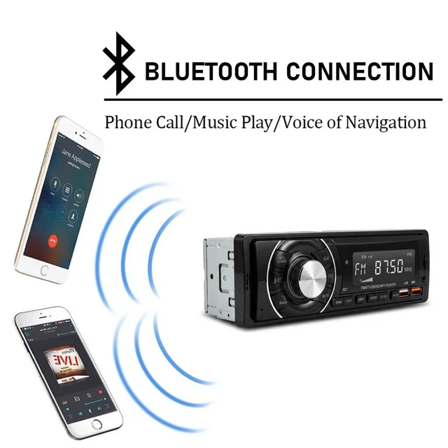 Alt view image 5 of 7 - Car Radio Bluetooth Single Din Headunit - MP3 Player with Hands-Free Calling, Wireless Audio Receiver Stereo Music Streaming, Fast Charging, FM/USB/TF/AUX Port, 7-Color Backlight, Clock Display