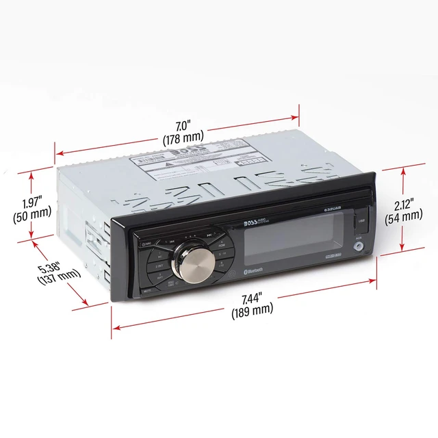Alt view image 2 of 6 - BOSS Audio Systems 632UAB Single DIN Bluetooth Car Stereo, AUX Input, USB