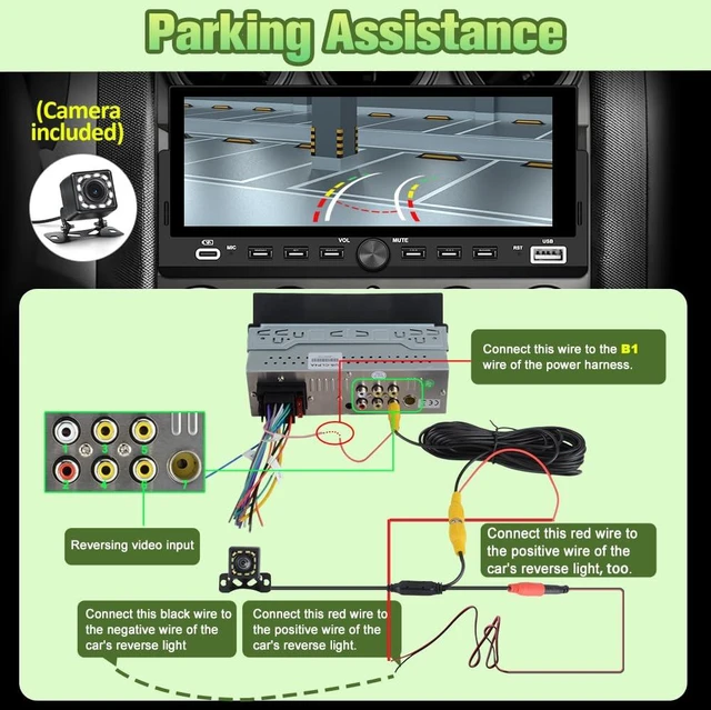 Alt view image 6 of 7 - Pyniro Single Din Radio Car Stereo with Wireless CarPlay & Android Auto | 6.86" IPS Touch Screen, Backup Camera, External Microphone, Bluetooth, SWC, FM, USB, RGB Button Backlighting