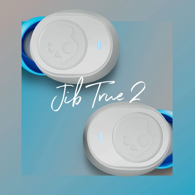 Alt view image 5 of 5 - Skullcandy Jib True 2 Wireless In-Ear Bluetooth Earbuds - Light Grey/Blue | Bluetooth Headphones, 33 Hours Battery with Charging Case, Noise Isolating Fit, Sweat and Water Resistant, Microphone