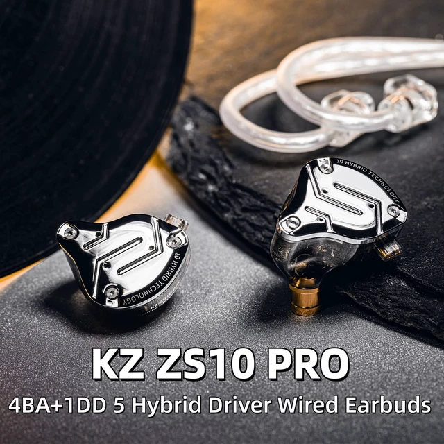 Alt view image 2 of 7 - KZ ZS10 PRO in Ear Monitor Headphones, 4BA+1DD 5 Hybrid Driver Gaming Earbuds Wired Earphones, HiFi Clarity Sound Immersive Bass IEMs for Gaming Musician Audiophile (Matte Black Without Microphone)