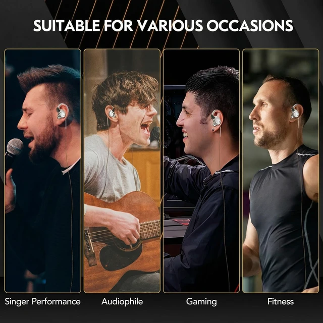 Alt view image 6 of 7 - KZ ZS10 PRO in Ear Monitor Headphones, 4BA+1DD 5 Hybrid Driver Gaming Earbuds Wired Earphones, HiFi Clarity Sound Immersive Bass IEMs for Gaming Musician Audiophile (Matte Black Without Microphone)