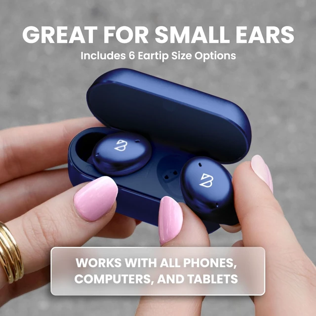 Alt view image 2 of 7 - Back Bay Audio Mini Earbuds, Small Earbuds, Mini Ear Buds for Small Ears | Sweatproof Bluetooth Earbuds, Deep Bass, Tech Fitness Gifts for Men, Comfortable Bluetooth Ear Buds for Women