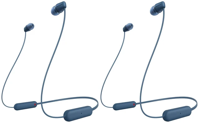 Main image of Sony WI-C100 Wireless in-Ear Bluetooth Headphones with Built-in Microphone,Blue,(Pack of 2)