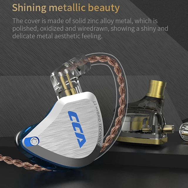 Alt view image 7 of 7 - CCA C12 in Ear Monitor Headphones 5BA 1DD Hybrid HiFi Gaming IEM Earphones Noise Isolating Stereo Wired Earbuds for Musicians Audiophile Singers DJ