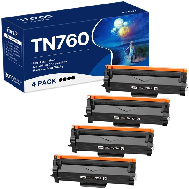 Main image of Forzik Compatible Toner Cartridge Replacement for Brother TN760 TN-760 TN730 TN-730 High Yield Compatible with DCP-L2550DW HL-L2350DW MFC-L2710DW Printer (4 Black)