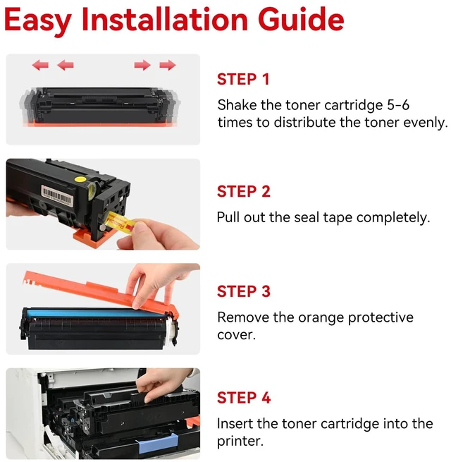 Alt view image 5 of 7 - MYTONER 054 Toner Cartridge Set for MF644Cdw MF642Cdw LBP622Cdw MF641Cw | With Chip, High Yield, Replacement for Canon 054H CRG-054, Compatible with Color imageCLASS MF640C LBP620C Printer, 4 Pack