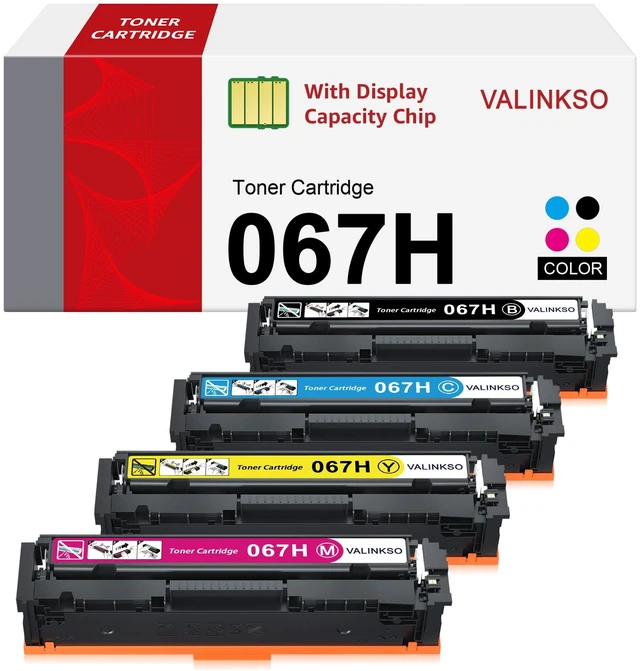Main image of Valinkso Compatible 067H 067 Toner Cartridge Set MF656Cdw MF654Cdw | Replacement for Canon 067H Compatible for Color ImageClass LBP632Cdw MF653Cdw LBP633Cdw MF650C LBP630C MF652Cw Printer 4 Pack