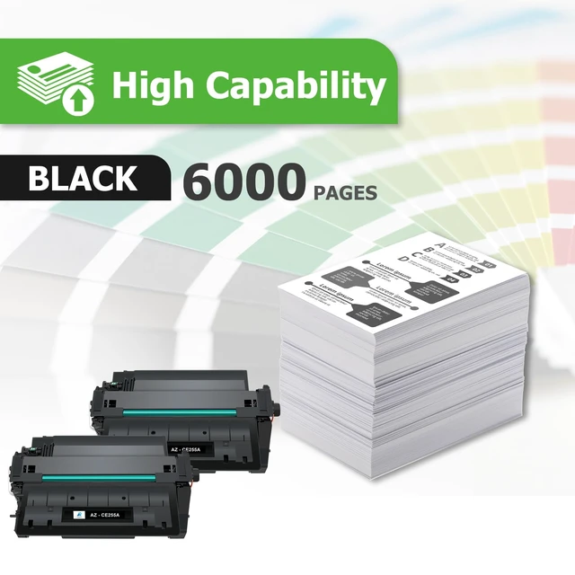 Alt view image 2 of 7 - CE255A 55A Black Toner Cartridge for HP 55X CE255X P3015 M521dn 2 Pack | Compatible for HP 55A CE255A LaserJet P3015 for P3011 P3015d P3015x P3015dn P3016 Pro 500 MFP M521dn M521dw M521 Printer