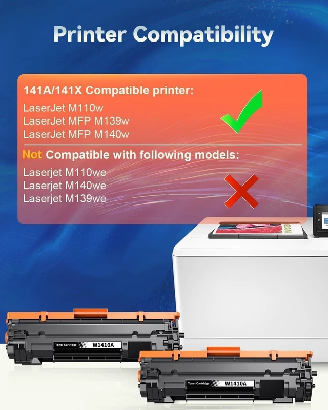 Alt view image 2 of 7 - 141A Toner Cartridge 2 Black Replacement for HP Laserjet Pro M110w Toner | W1410A 141X W1410X black laserjet toner cartridge Use for HP Laserjet Pro M110w MFP M140w M139w Printer (with chip,2 Black)