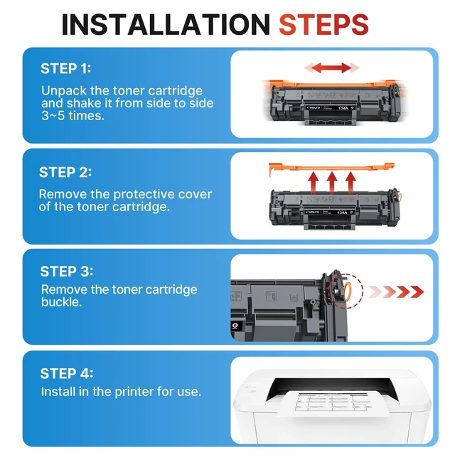 Alt view image 4 of 7 - 134A Black Toner Cartridge 2-Pack Replacement for HP 134A 134X (with Chip) | W1340A W1340X 134A Toner Compatible with HP LaserJet M209dw Laser Printer MFP M234dw M234sdw M234sdn Printer Cartridge