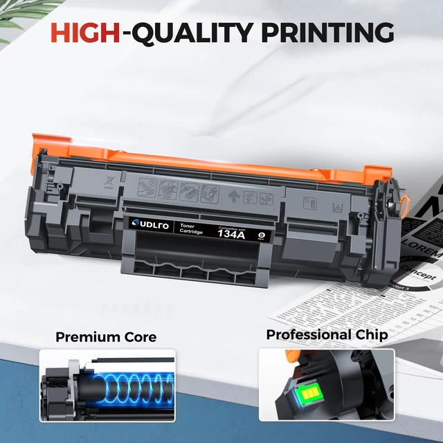 Alt view image 6 of 7 - 134A Black Toner Cartridge 2-Pack Replacement for HP 134A 134X (with Chip) | W1340A W1340X 134A Toner Compatible with HP LaserJet M209dw Laser Printer MFP M234dw M234sdw M234sdn Printer Cartridge