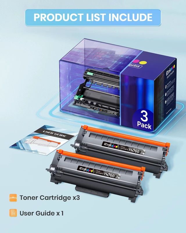 Alt view image 6 of 7 - E-Z Ink TN760 Toner Cartridge and DR730 Drum Unit for TN760 730 Printer | for Brother TN730 DR 730 to Use with MFC-L2710DW MFC-L2750DW HL-L2370DW DCP-L2550DW (3 Pack, 2 Toner Cartridge, 1 Drum Unit)