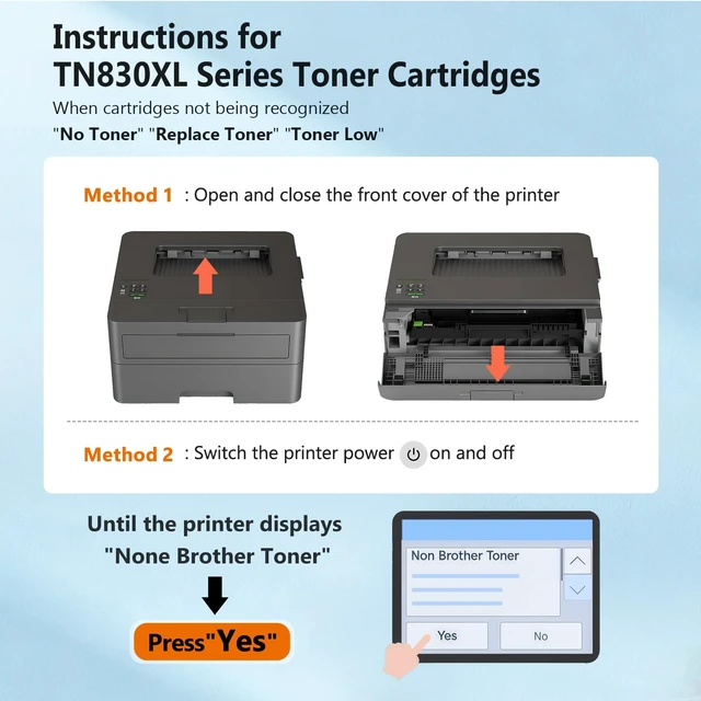 Alt view image 6 of 7 - TN830XL Toner Cartridge Replacement for Brother TN830-XL TN-830 TN830 | Toner Work with HL-L2460DW DCP-L2640DW HL-L2480DW HL-L2400D HL-L2405W MFC-L2820DW Printers (2 Black)