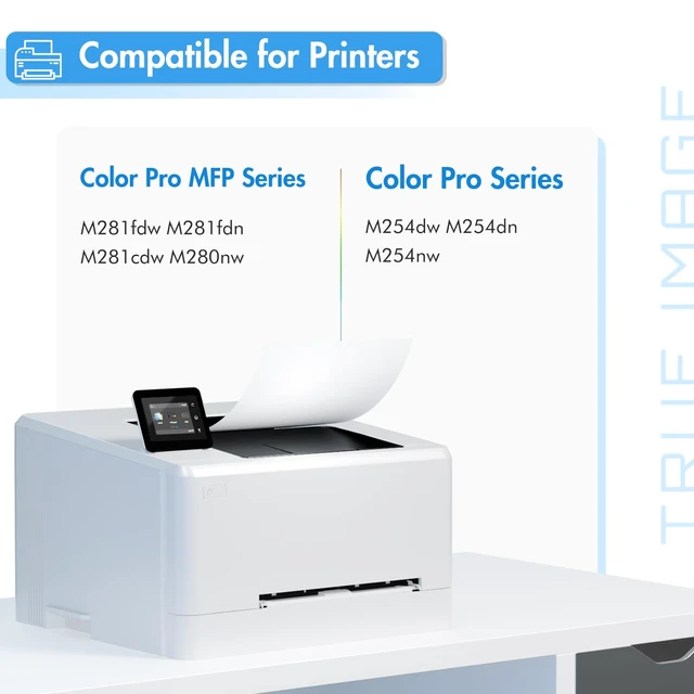 Alt view image 2 of 7 - 202X Toner Cartridge for HP 202A 202 M281fdw CF500X 4 Pack High Yield | Compatible for HP Color LaserJet Pro MFP M254dw M281fdn M280nw 281fdw M254 M281 Printer Ink (Black Cyan Yellow Magenta)