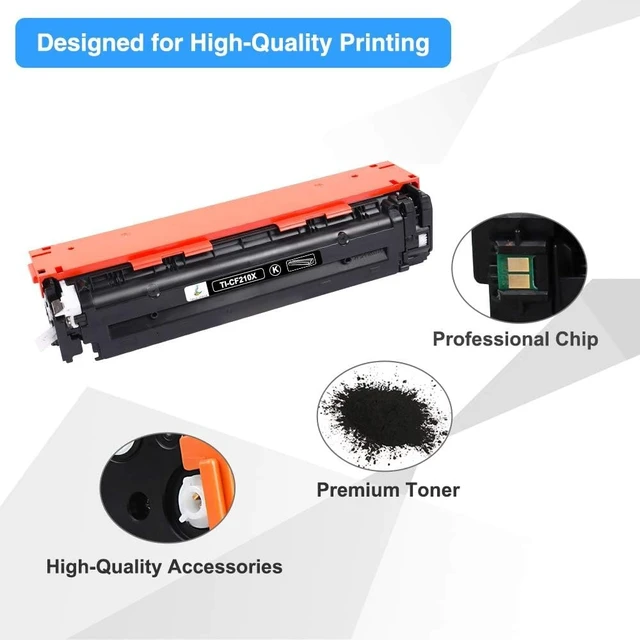 Alt view image 4 of 6 - 131A 131X Toner Cartridge 4 Pack for HP LaserJet Pro 200 Color MFP M276nw | Compatible for HP LaserJet Pro 200 Color MFP M276nw M251nw M276n M251n M251 M276 CF210X CF211A CF212A CF213A Printer Ink