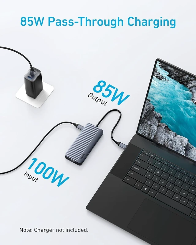 Alt view image 5 of 7 - Anker USB-C Hub, 10-in-1 USB-C Hub, Dual-Display with 4K HDMI and 1080p VGA | 85W Max PD, 1 5Gbps USB-C and 3 5Gbps USB-A Data Ports, SD/TF Card Reader, 1 Gbps Ethernet, for Dell XPS, Vostro and More