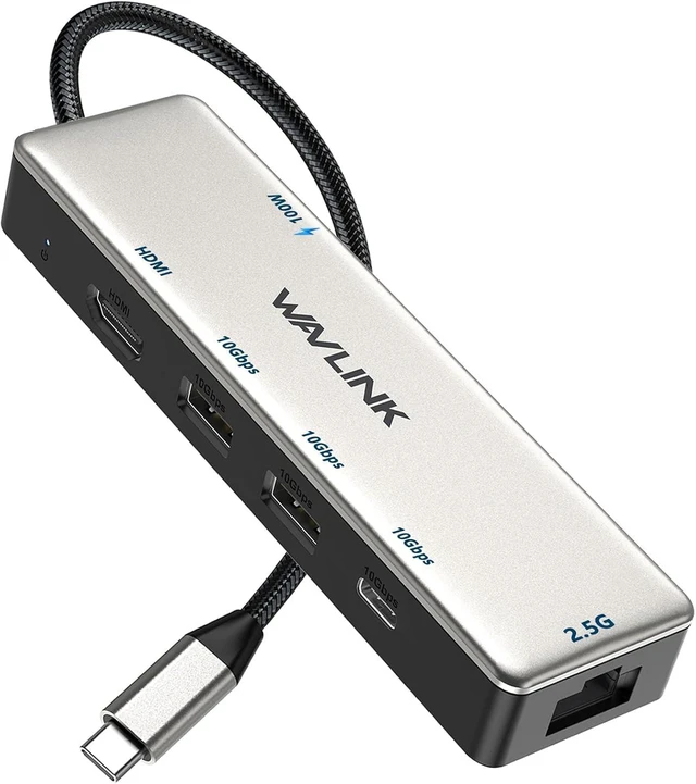 Main image of USB C Hub 2.5G Ethernet, WAVLINK 10Gbps USB C Hub with 2.5Gb RJ45 Port | USB-C Hub Multiport Adapter 4K@120Hz HDMI, 3 * 10Gbps USB-A/C, PD 85W for MacBook Neo/Pro/Air, iPad, Acer, Dell, HP etc.