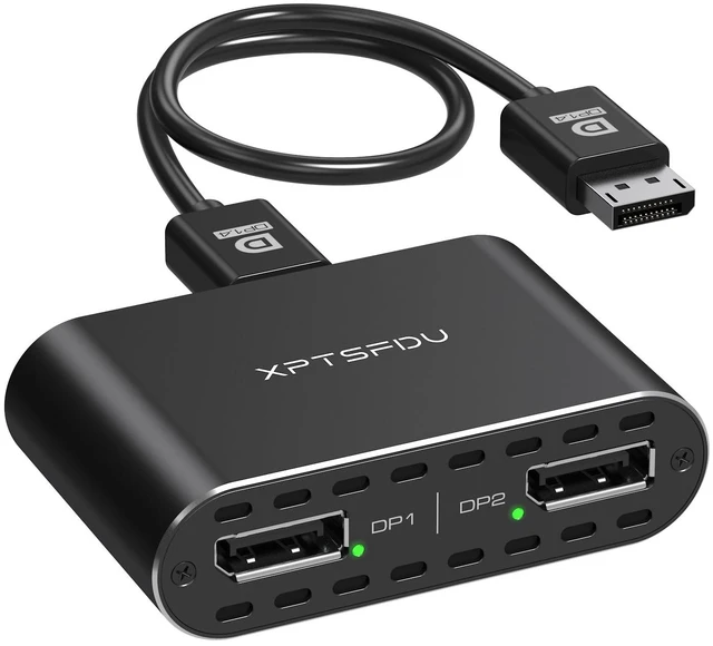 Main image of XPTSFDU DisplayPort to Dual Displayport Splitter 4K120Hz DP to Dual DP Splitter for Dual Monitors Supports Mirrored/Extended Display for Windows Only