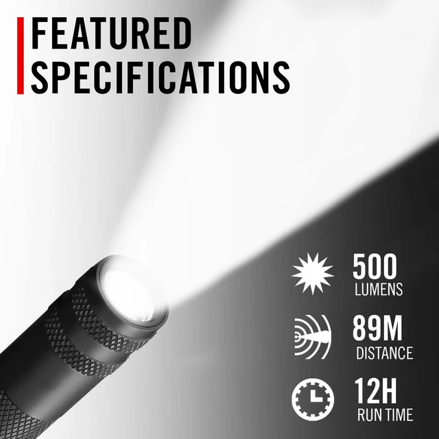 Alt view image 2 of 7 - Coast HP3R 500 Lumen Rechargeable LED Penlight with Twist Focus, Red