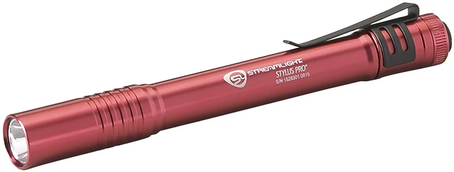 Main image of Streamlight 66120 Stylus Pro 100-Lumen White LED Penlight, Red | 100 lumens; runs on 2 AAA alkaline batteries; multi-mode lighting; IPX-rated water resistant; impact-resistance tested